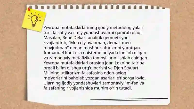 Sharq,Yevropa va O'rta Osiyo allomalarining kreativlik metodikasiga qo'shgan hissasi haqida prizintasiya 4