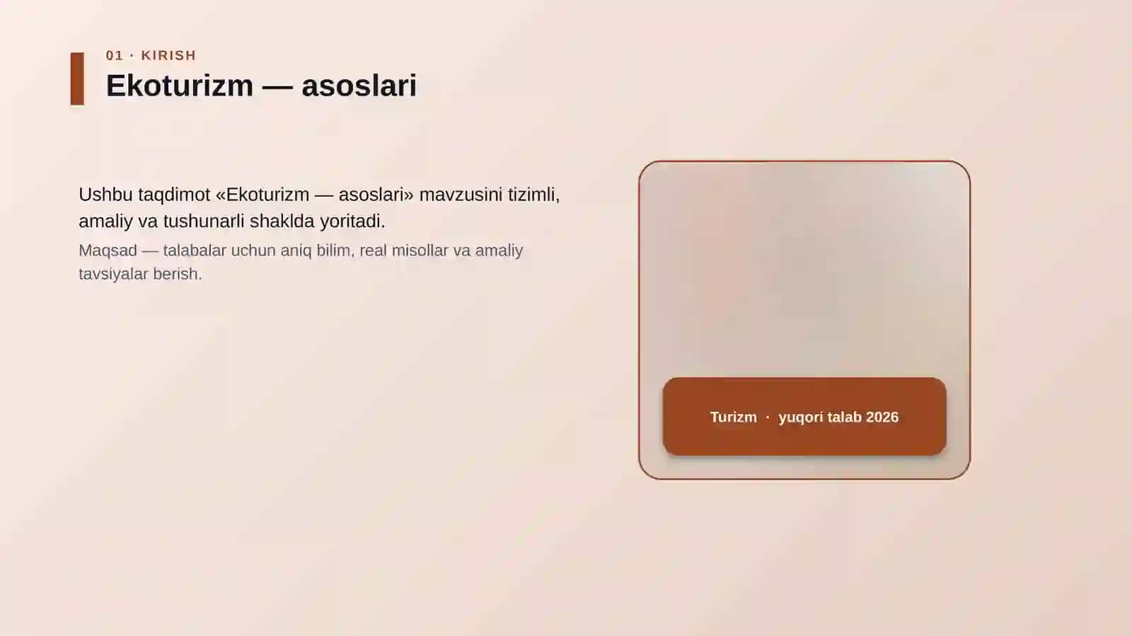 Ekoturizm — asoslari 4