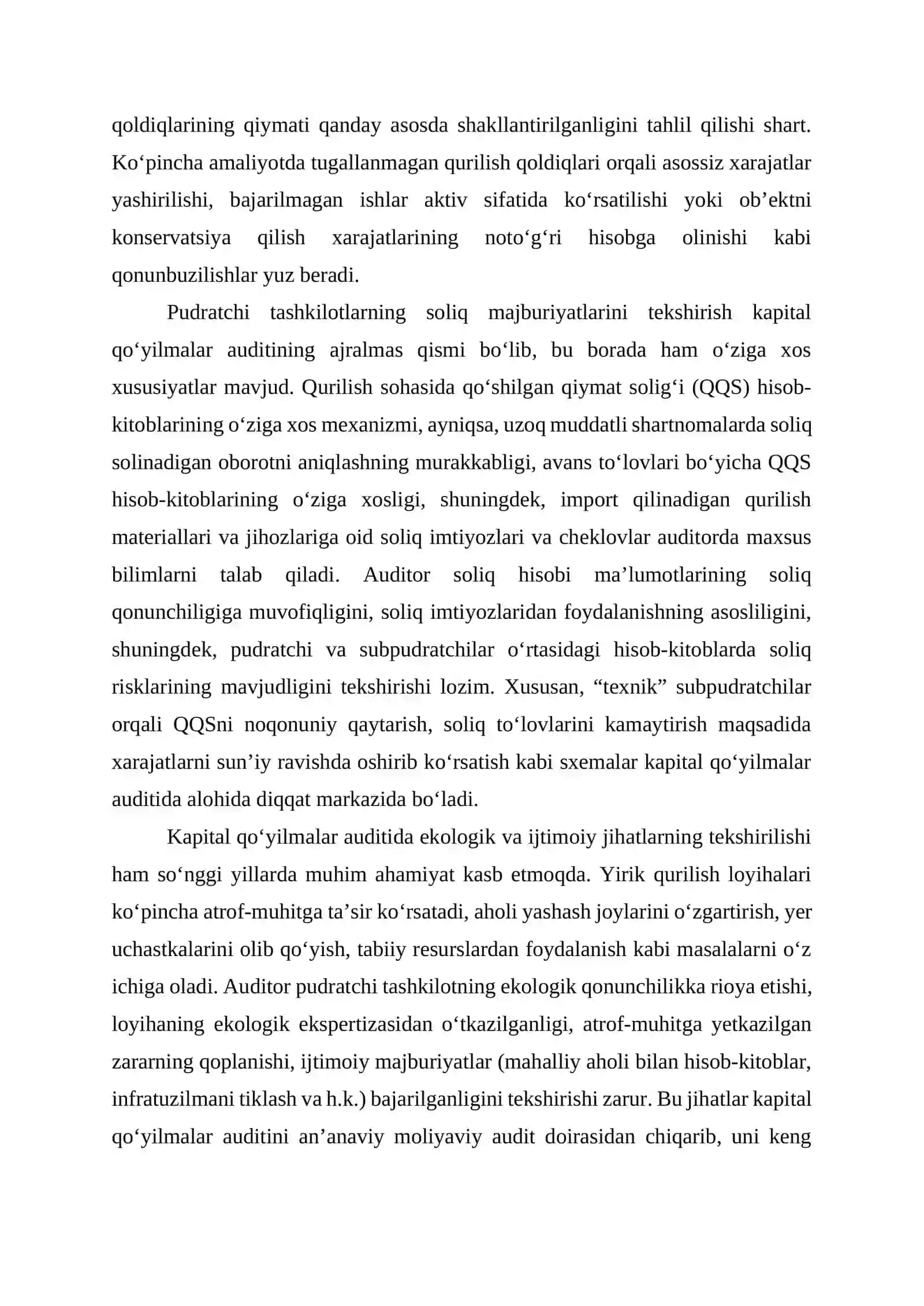 Pudratchi tashkilotlarda kapital qo‘yilmalar auditi o‘tkazish xususiyatlarini o‘rganish 4