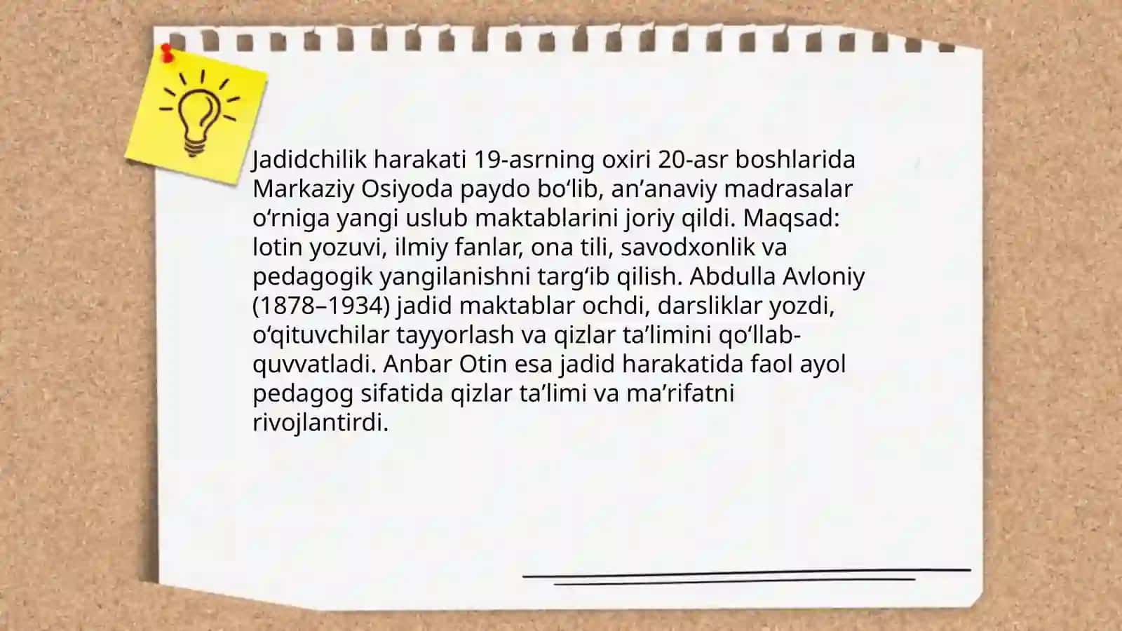 19-asrning ikkinchi yarmi 20-asr boshlarida taʼlim, pedagog fikr, Anbar Otin,, Abdulla Avloniylarning taʼlim taraqqiyotida tutgan ôrinlari 4