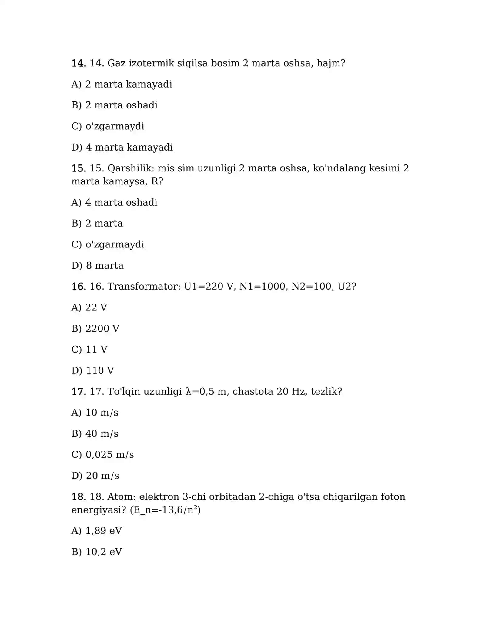 DTM 2026 • FIZIKA (Asosiy fan - 30 ta savol) 4