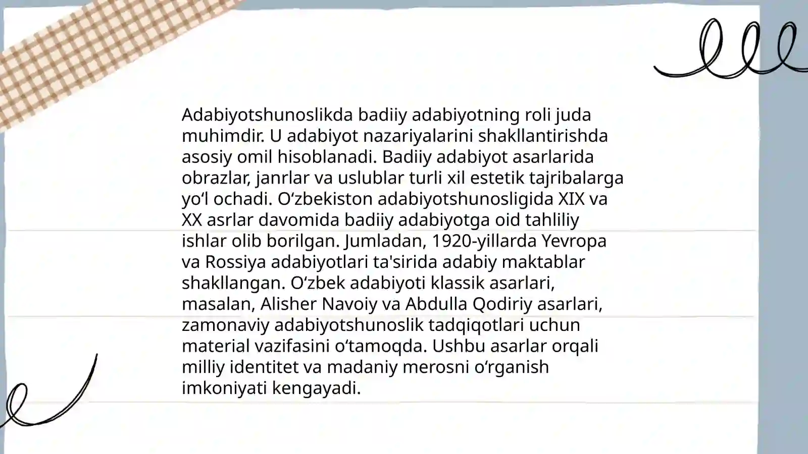 Badiiy adabiyot haqida adabiyotshunoslikdagi bahslar toʻgʻrisida shaxsiy mulohazalar 4