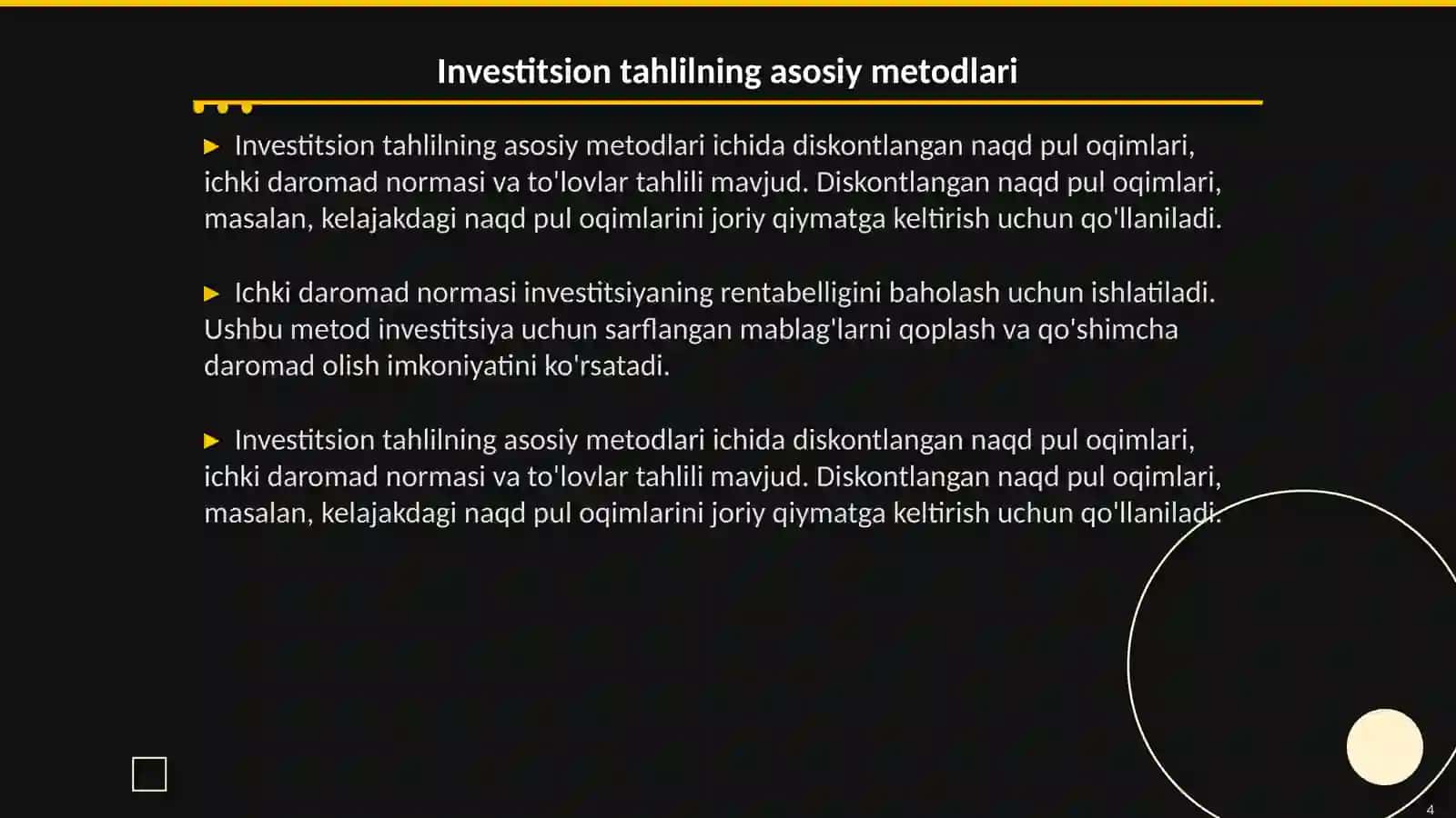 Investitsion tahlil 4