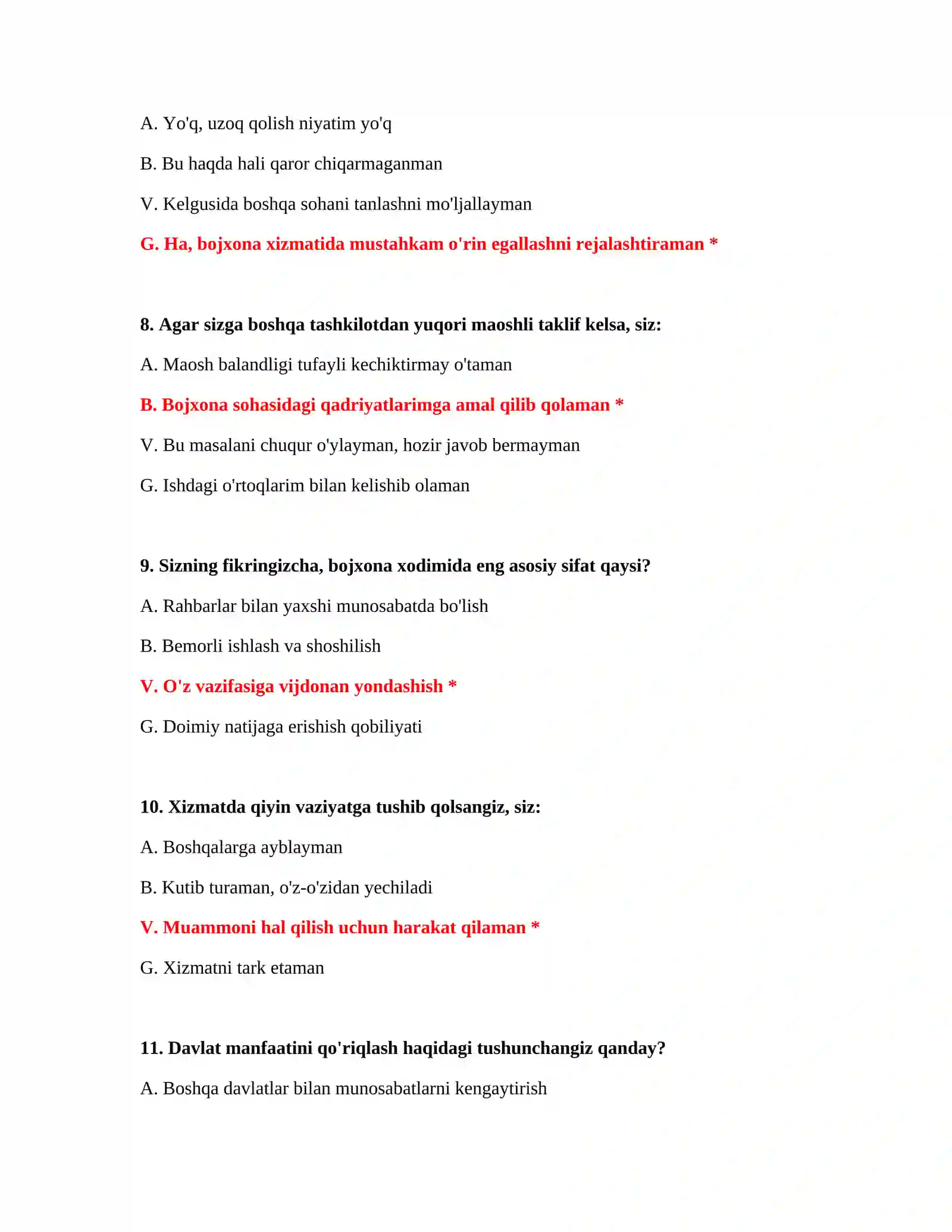 PSIXOLOGIK SINOV SAVOLLARI 4