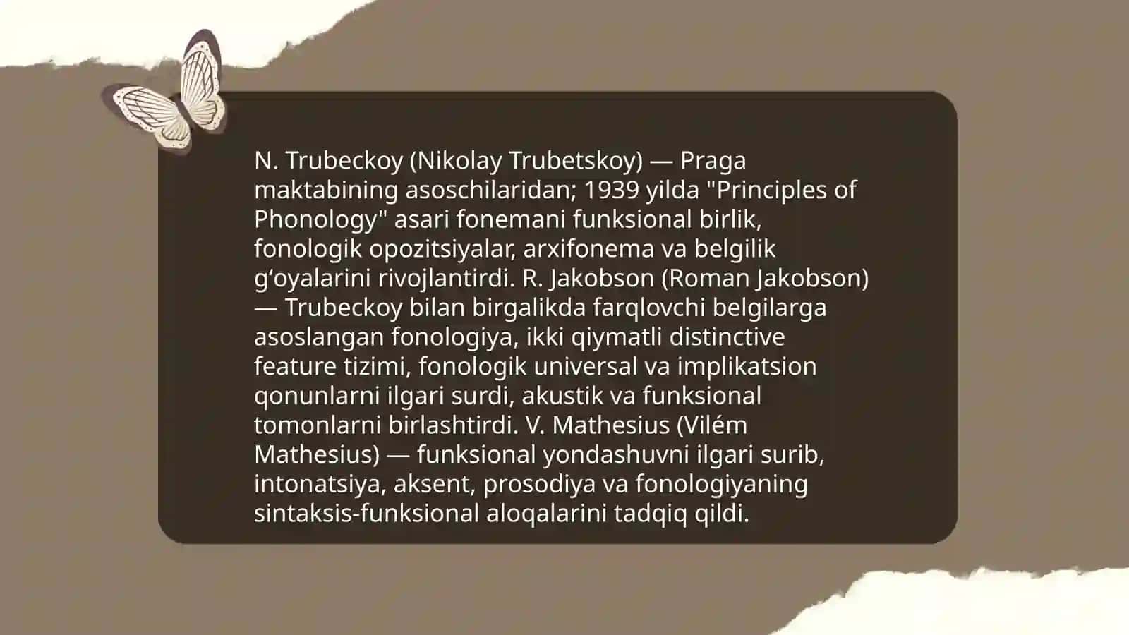 Praga lingvistik maktabi ta' limotida fonologiyaning oʻrni 4