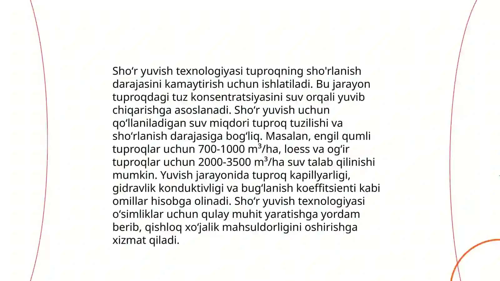 Shoʻr yuvish usuli va texnologiyasi qoʻllanish shartlari 4