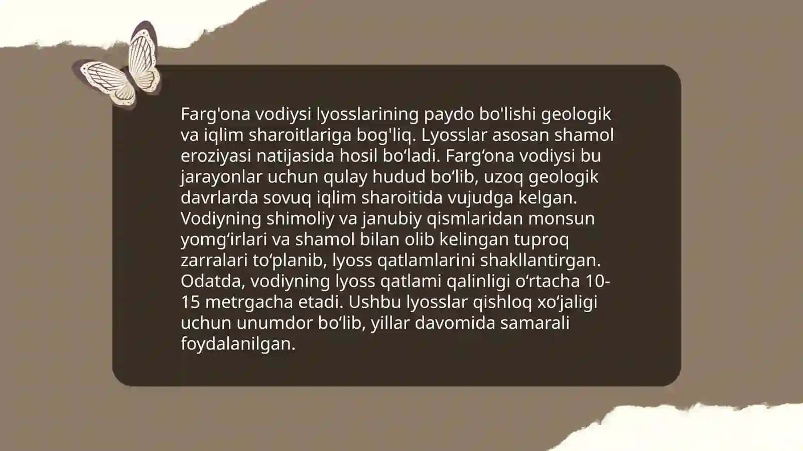 Farg'ona vodiy lyosslariga tavsif berish 4