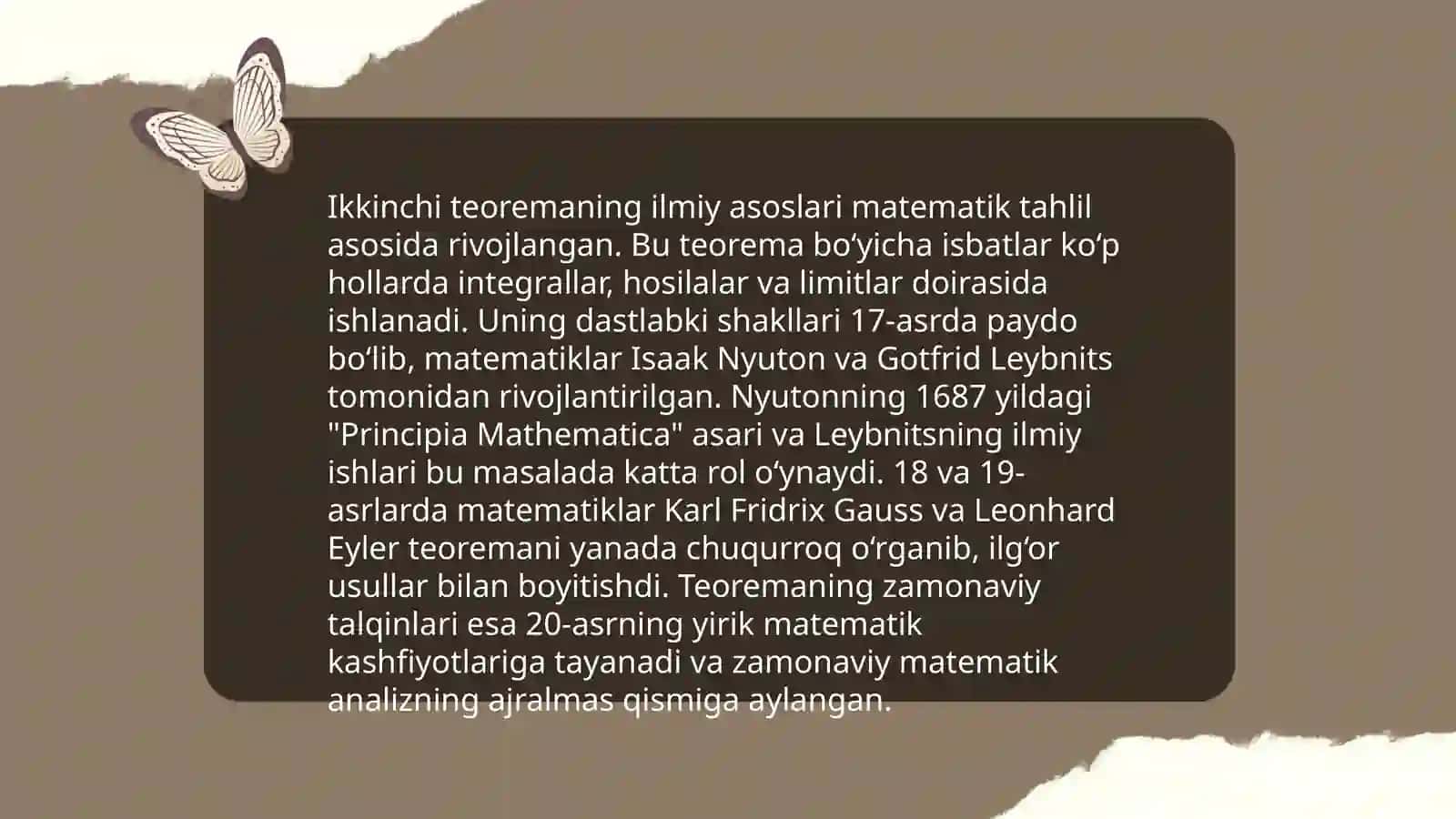 Teorema va uning tadbiqlari 4