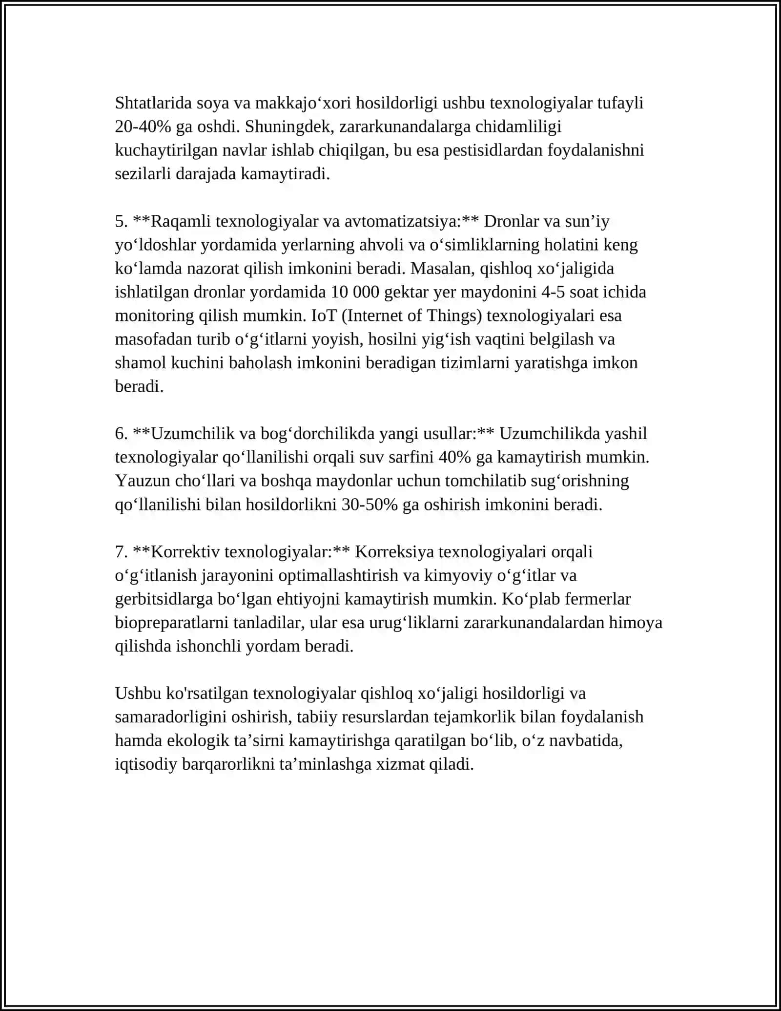 BODRING YETISHTIRISH TEXNOLOGIK XARITASINI TUZISH VA NAVLAR TARIFI 4
