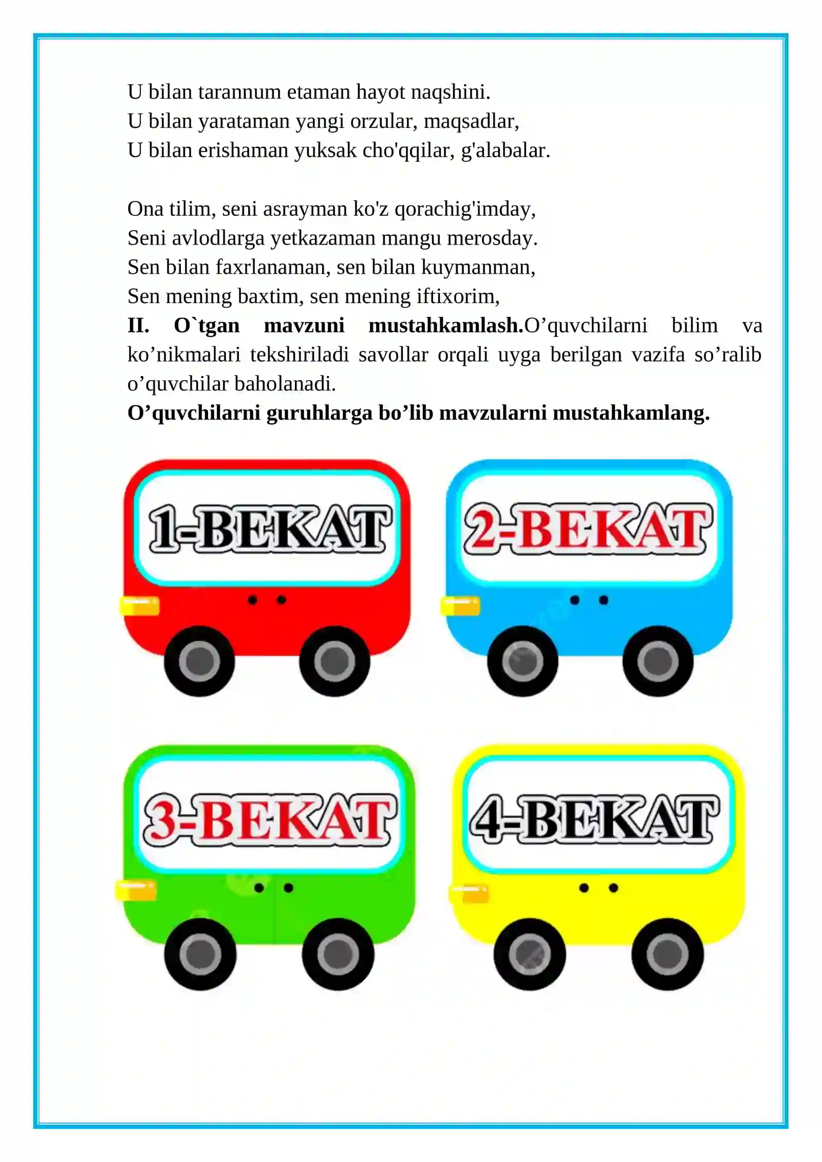 3-sinf. Ona tili. Gap bo’laklari. 4