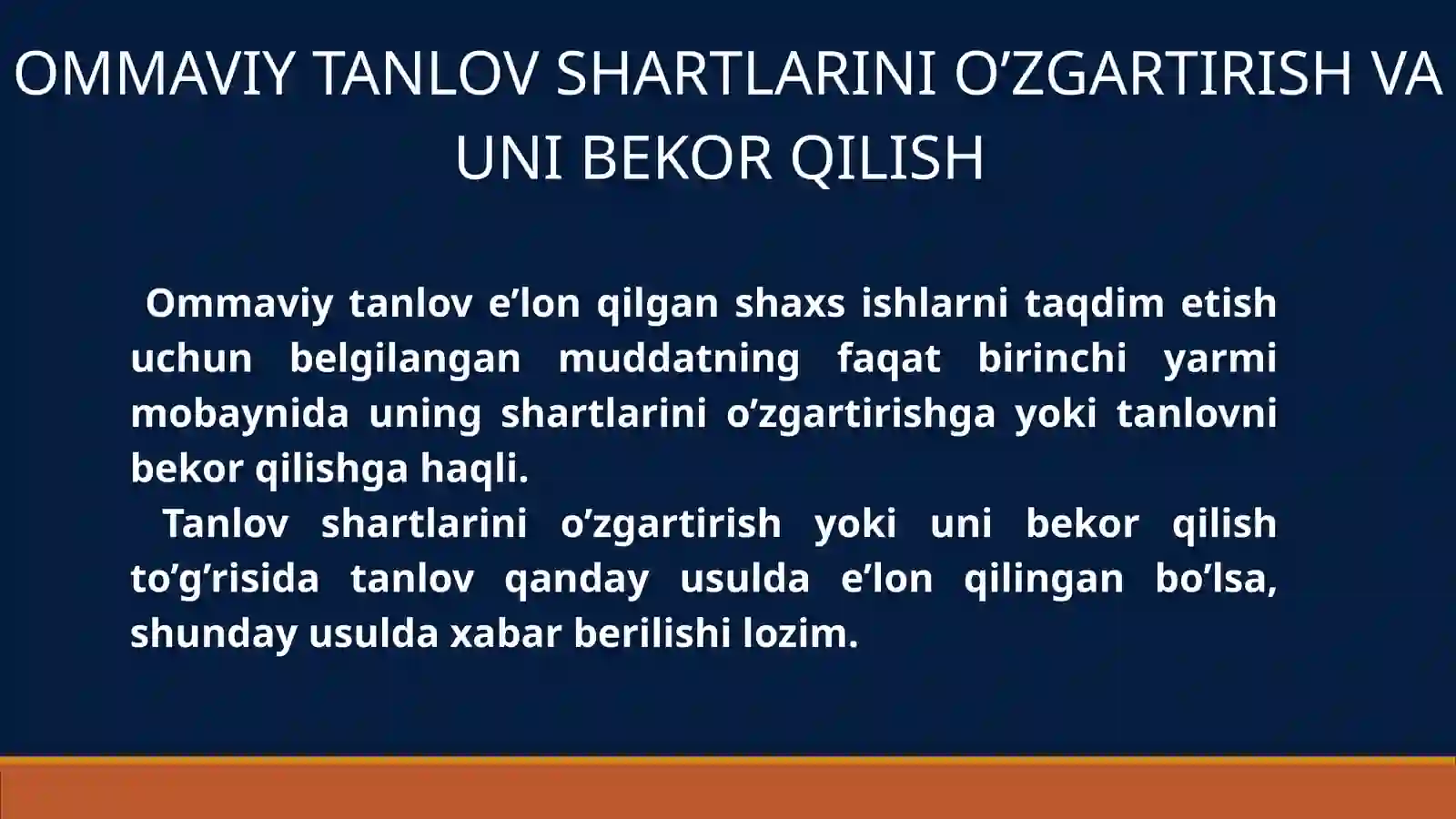 OMMAVIY TANLOV. MUKOFOTNI OSHKORA VA’DA QILISH 4