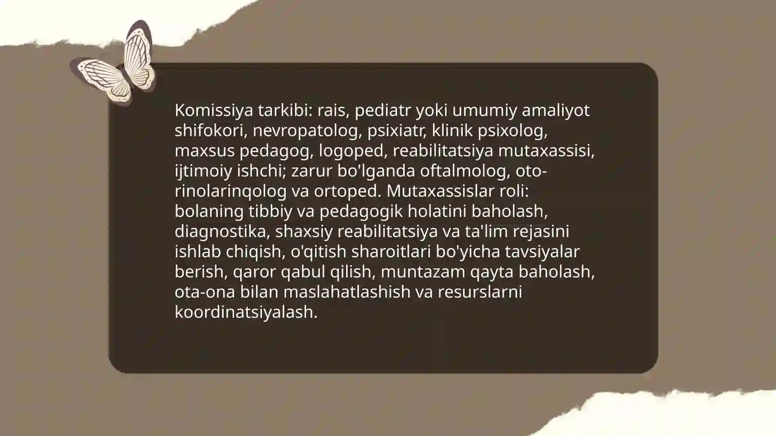Imkoniyati cheklangan bolalarni tibbiy pedagogik, psixologik komissiyaning o'rni 4