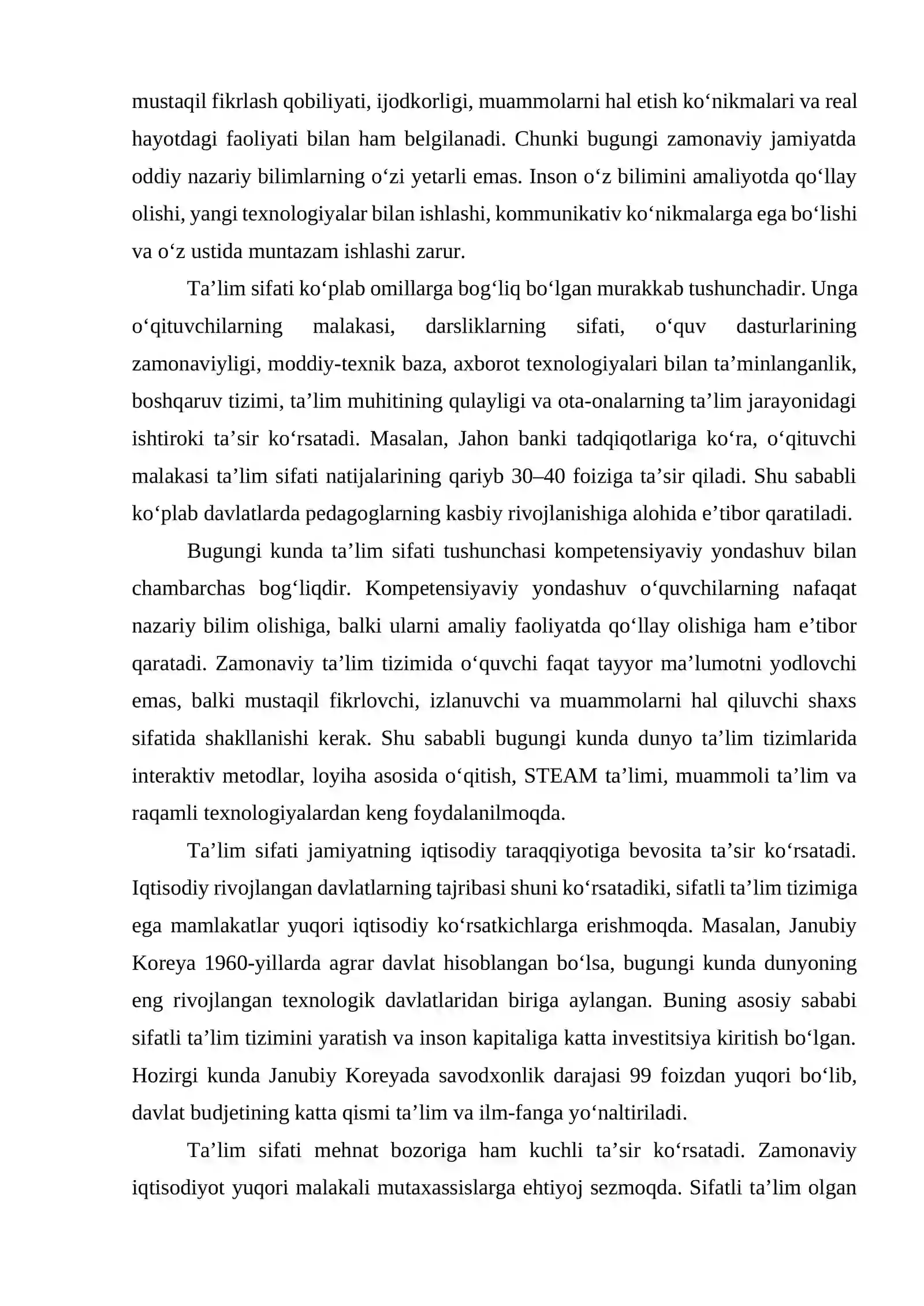 Ta’lim sifatini oshirish omillar 4