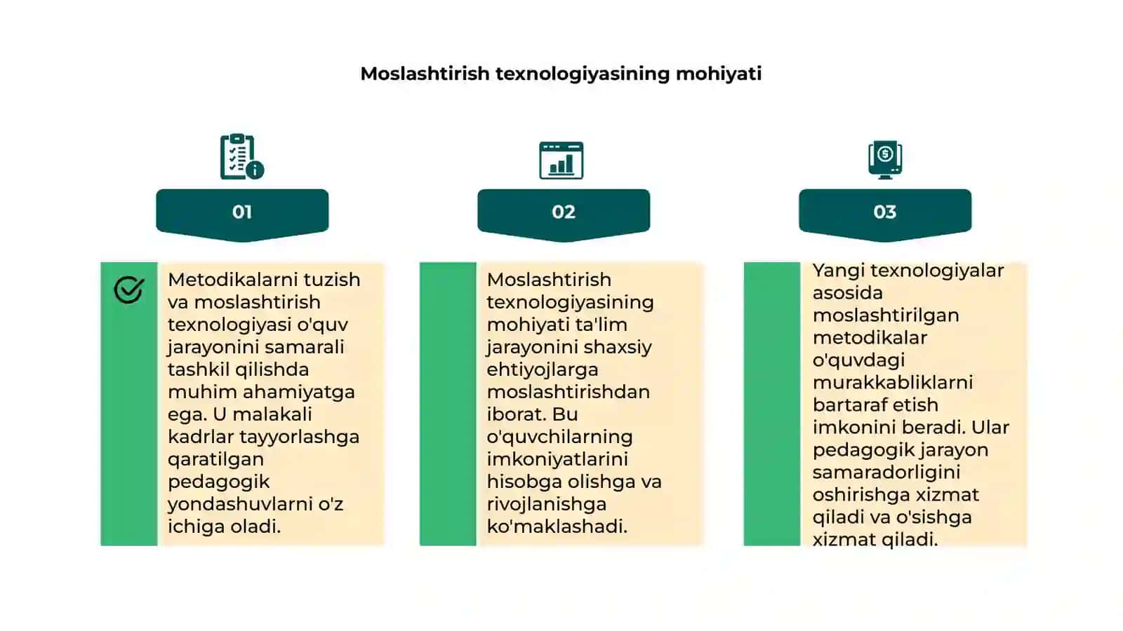 Metodikalar tuzish va moslashtrish texnologiyasi 4