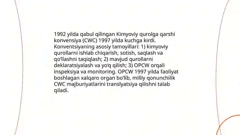 Kimyoviy qurol. Zaharli moddalarning tasnifi. Kimyoviy vaziyatlarni baholash Kurvonaliyeva. S 4