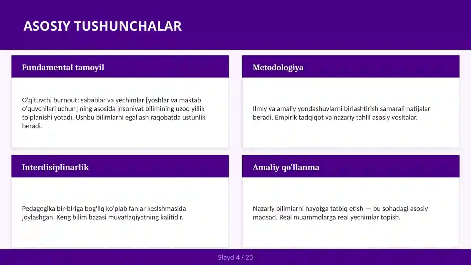 O'qituvchi burnout: sabablar va yechimlar [yoshlar va maktab o'quvchilari uchun] 4