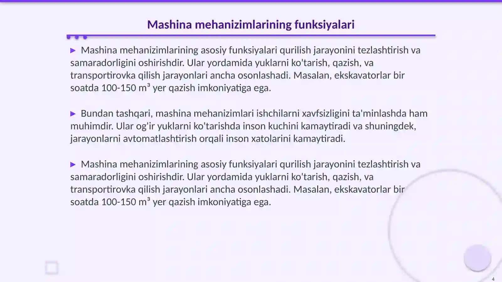 Avtomobil yoʻllarini qurishda mashina mehanizimlar artiryadining sifat va samaradorligi 4