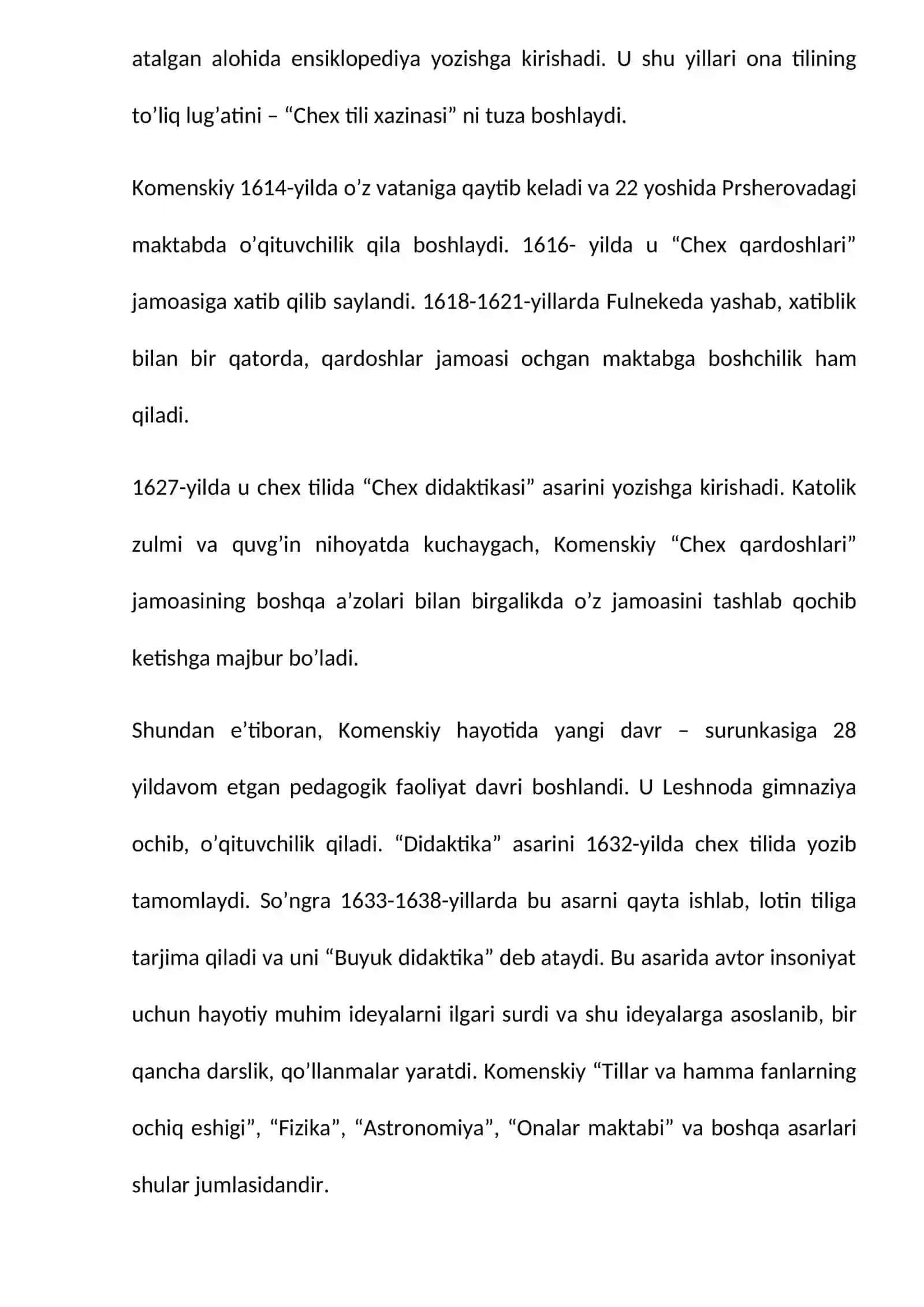 Yan Amos Komenskiyning pedagogic qarashlari va “Buyuk didaktika” asari haqida 4