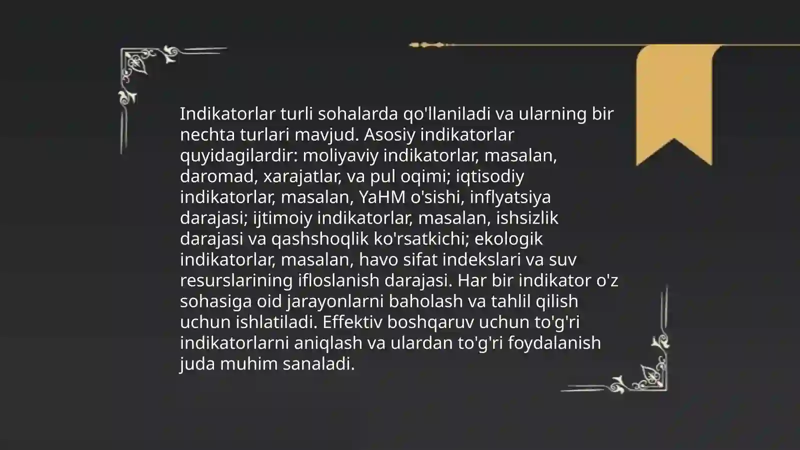 Indikatorlar va ularning xususiyatlari 4