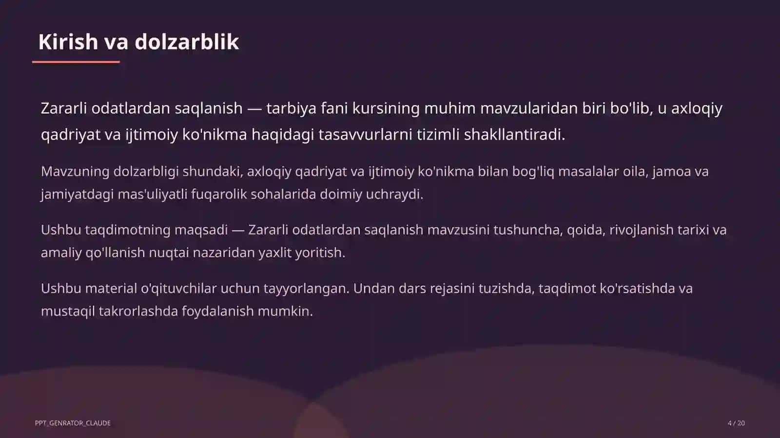 Zararli odatlardan saqlanish (7-sinf) 4
