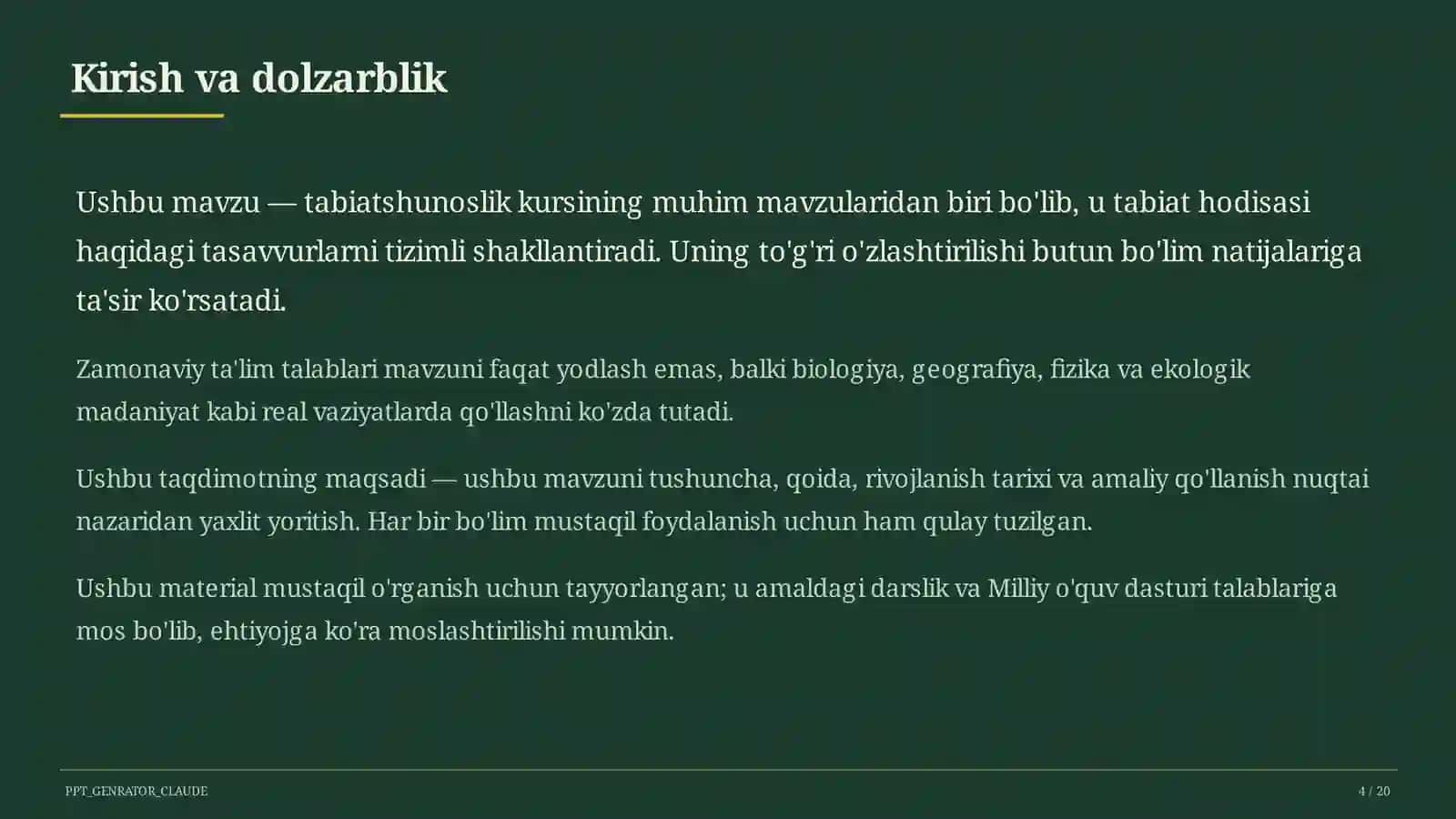 Tabiatshunoslik (1– 4) 4