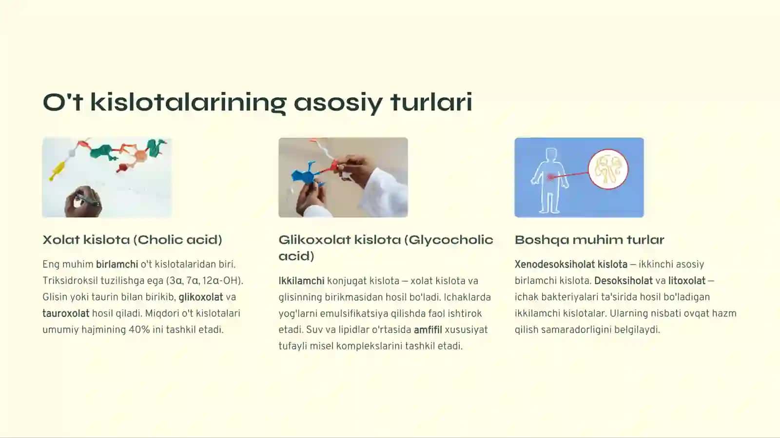O't kislotalari va ularning tuzlari, ahamiyati 4