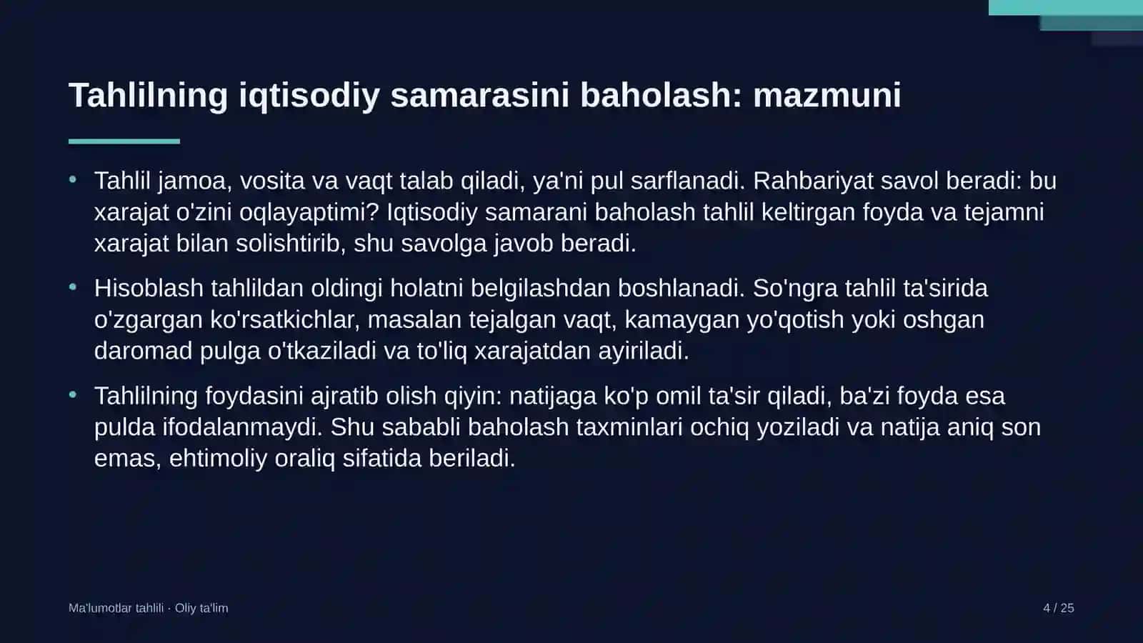 xususiy universitetlarda ma'lumotlar tahlilining iqtisodiy samarasini baholash 4324 4