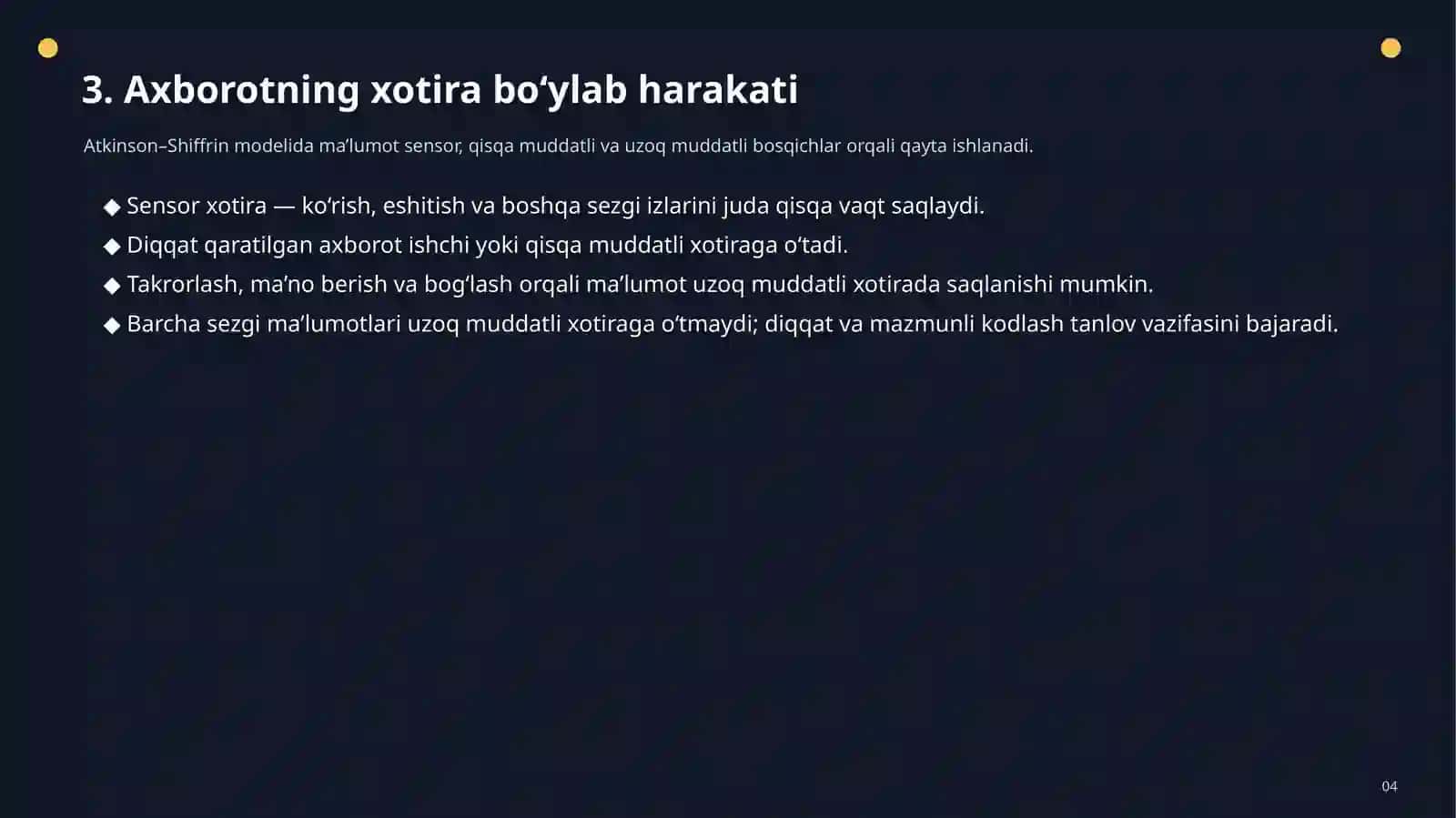 Xotira va uni rivojlandirish usullari 4