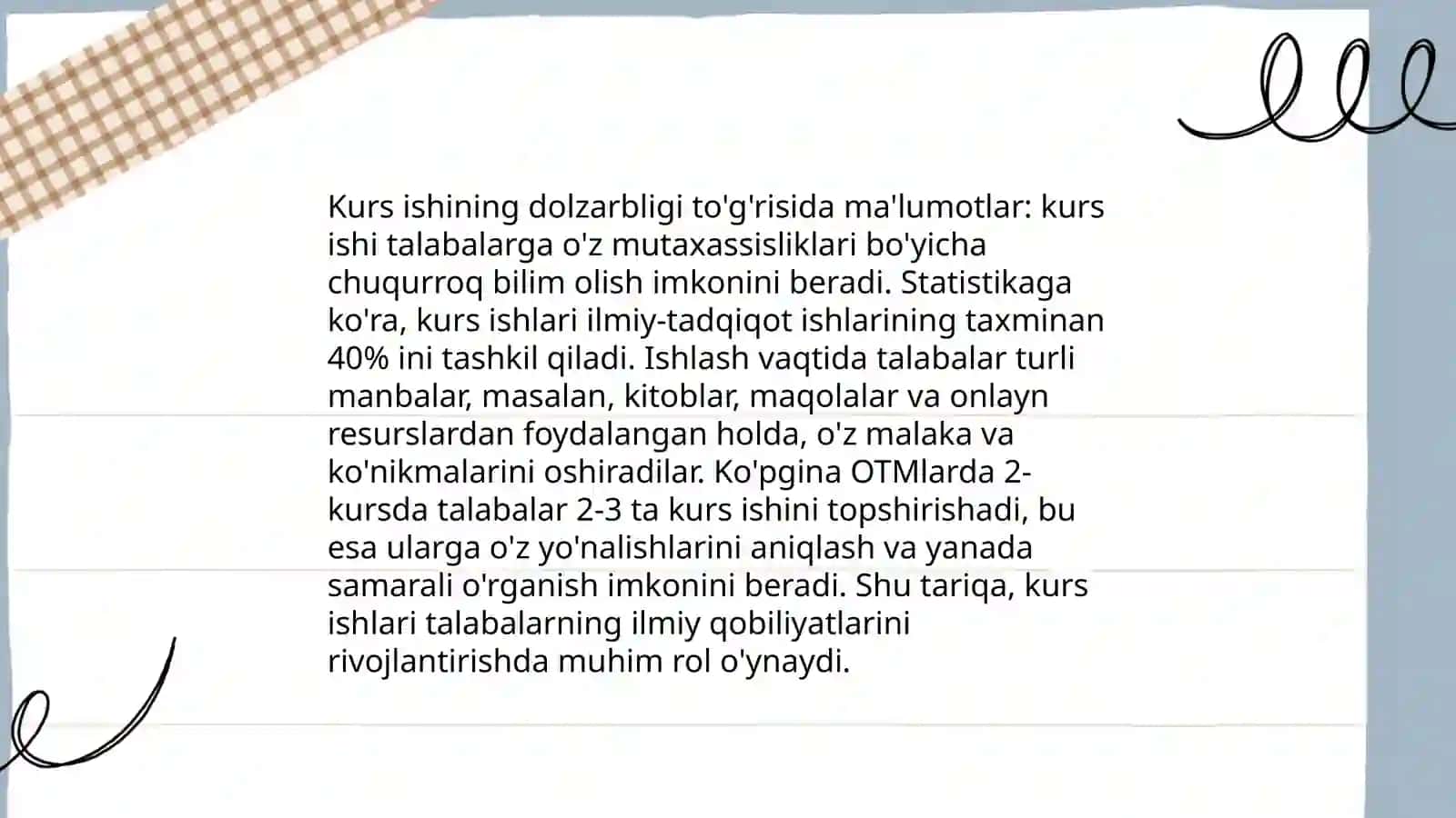Ilmiy sharx va kurs ishi.Kurs ishining tuzilishi 4