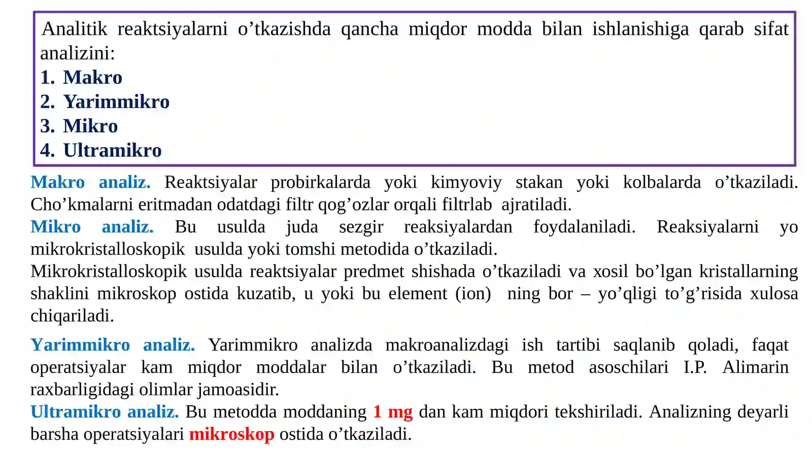 Analitik kimyo fanining axamiyati 4