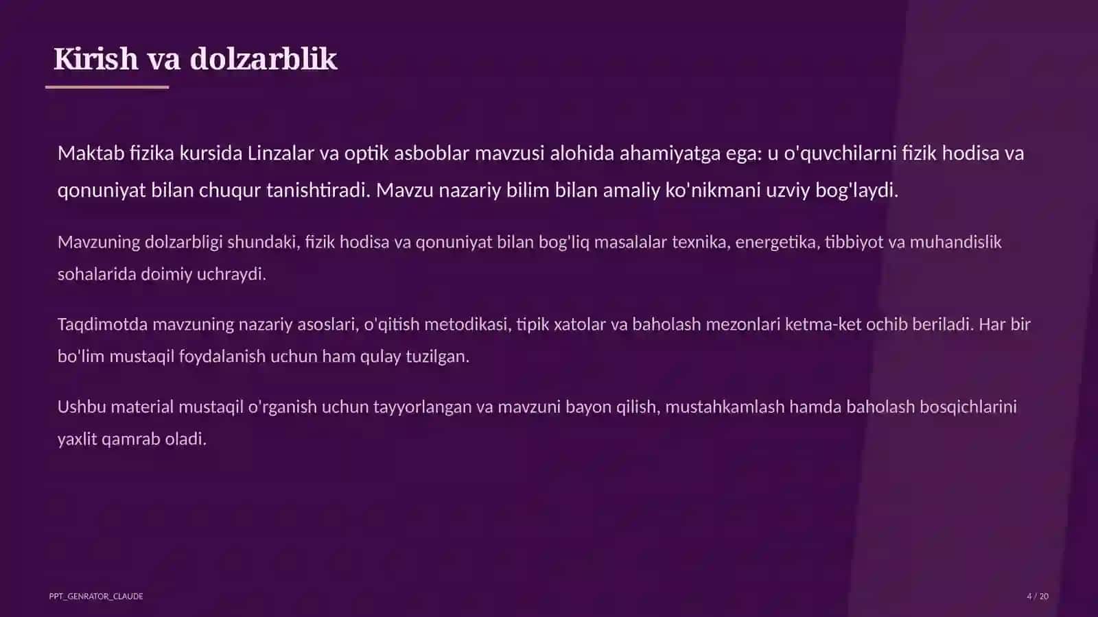 Linzalar va optik asboblar (11-sinf) 4