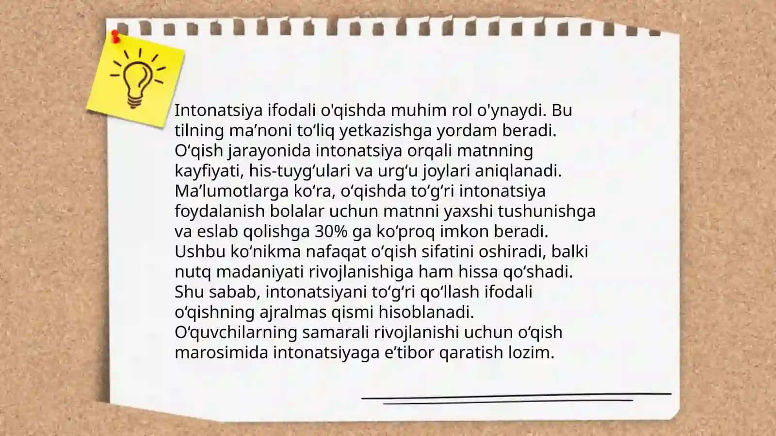İntonatsiya, temp va ritm - ifodali o'qishning asosiy vositalari 4