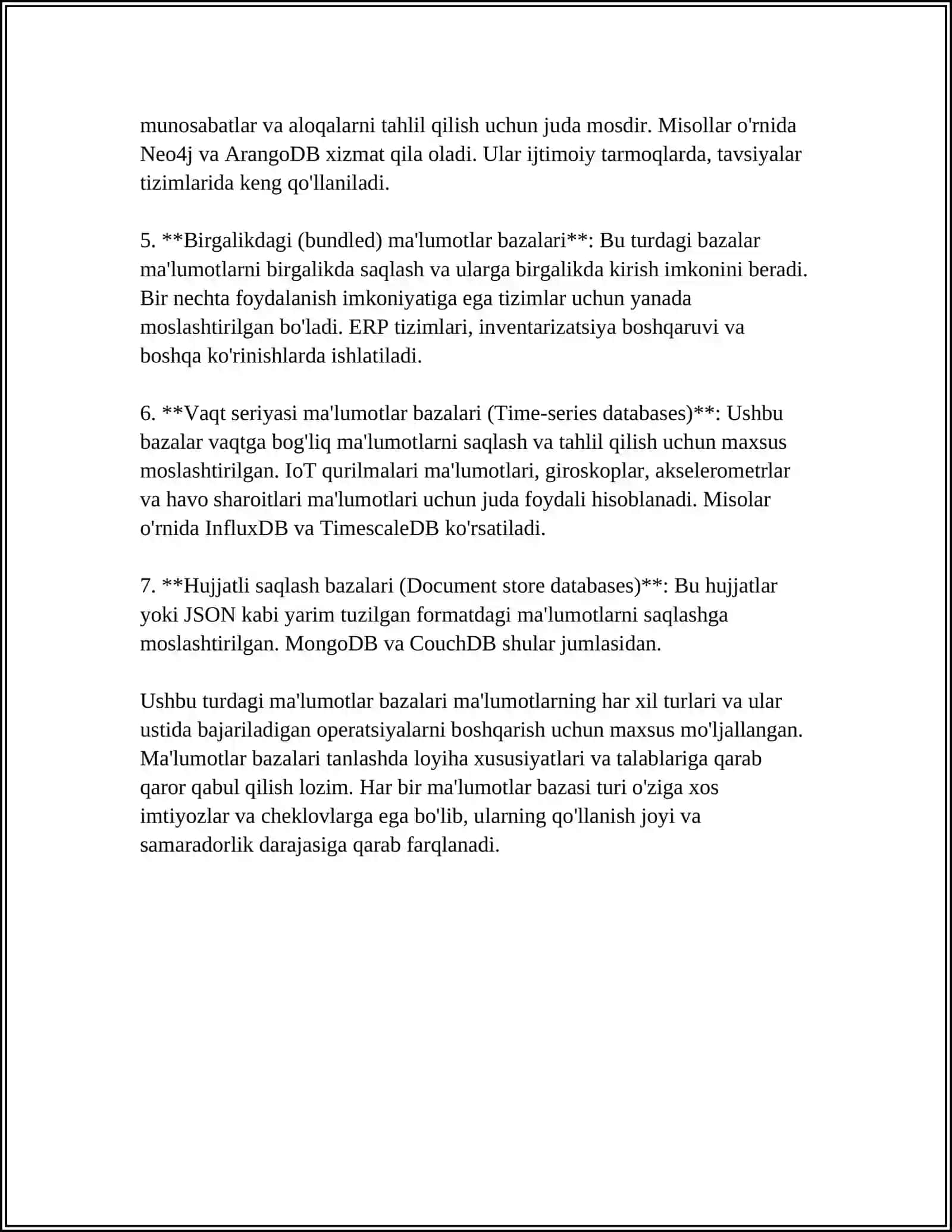 MA’LUMOT MODELLARI VA TIZIMLARI 4