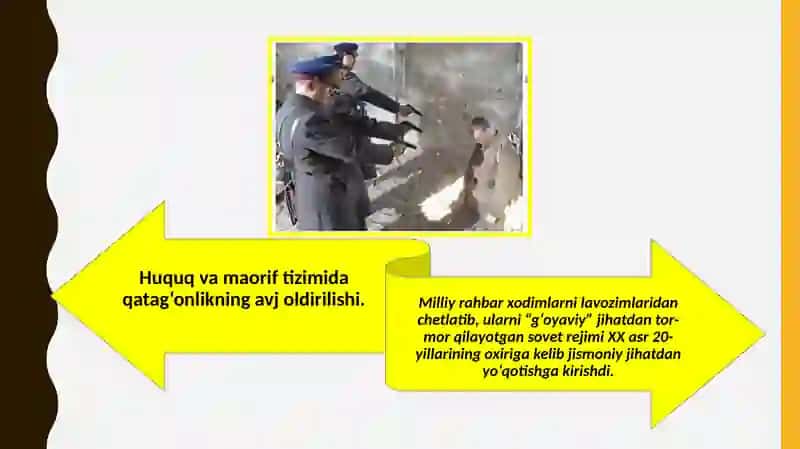 MARKAZNING O‘ZBEKISTONDA AMALGA OSHIRGAN QATAG‘ON SIYOSATI.  AHOLI TURMUSH TARZINING OG‘IRLASHUVI 4