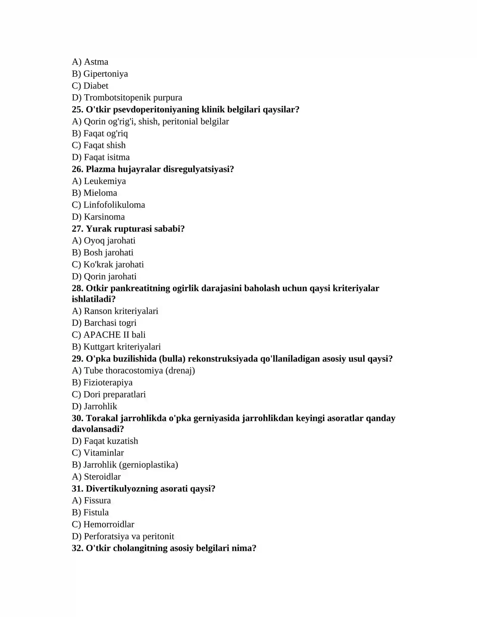 Klinik ordinator savollari 4