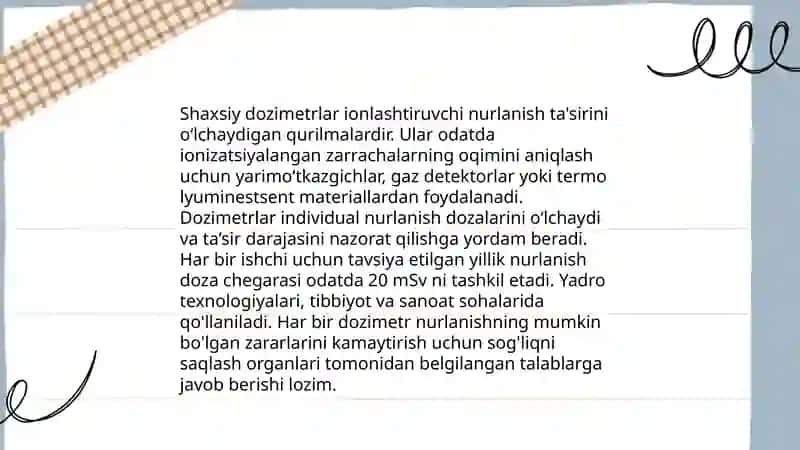 Shaxsiy dozimetrlar turi va ulardan foydalanish prinsipi 4