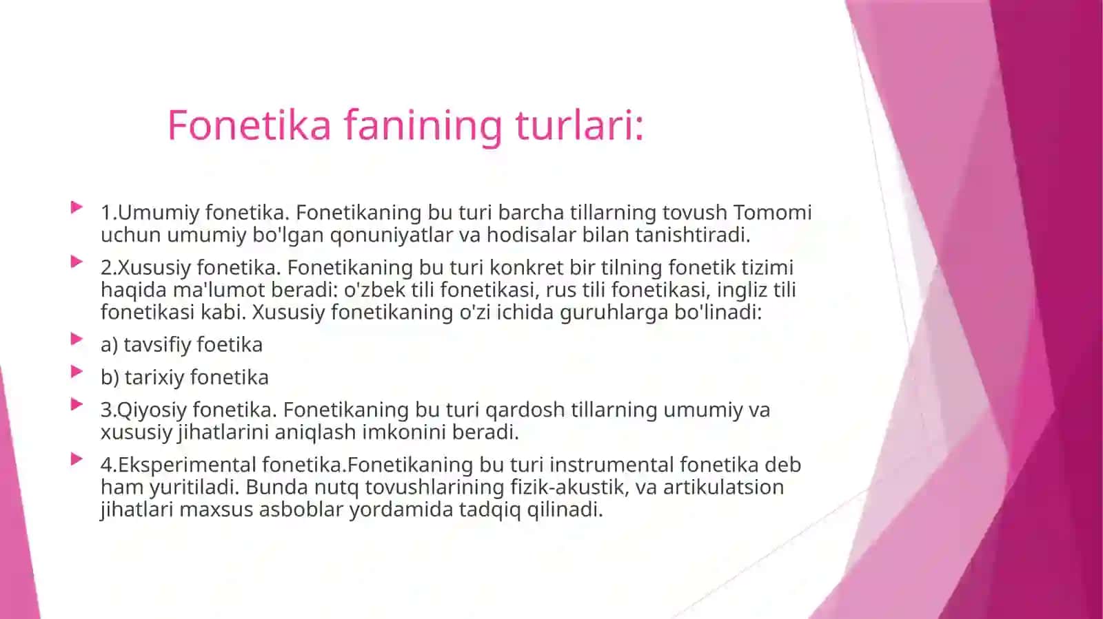 Fonetika va Fonologiyaning maqsad va vazifalari 4