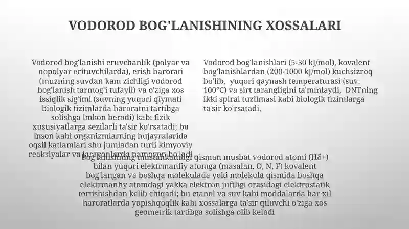 Vodorod bogʻlanish 4
