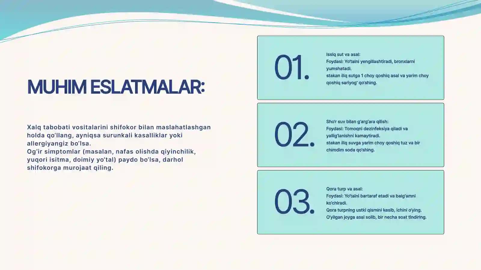NAFAS YO'LLARI KASALLIKLARIDA BEMORLARNI XALQ TABOBATI VOSITALARI YORDAMIDA DAVOLASH 4