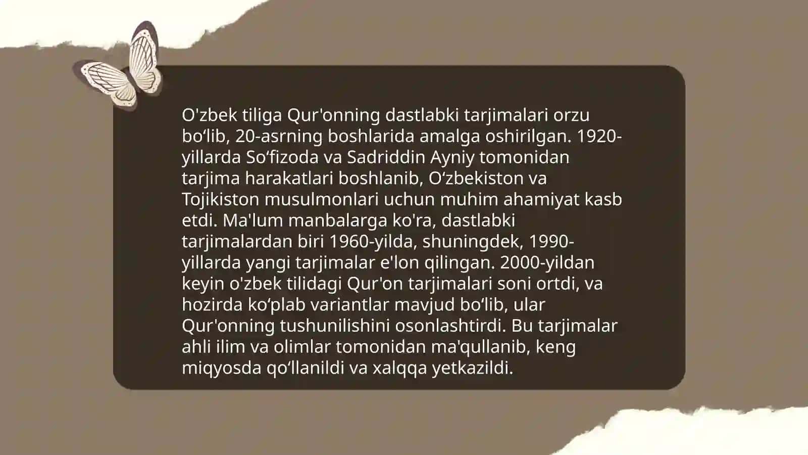 Mustaqillik yillarida Qur’onning o’zbek tiliga amalga oshirilgan tarjima va tafsirlari 4