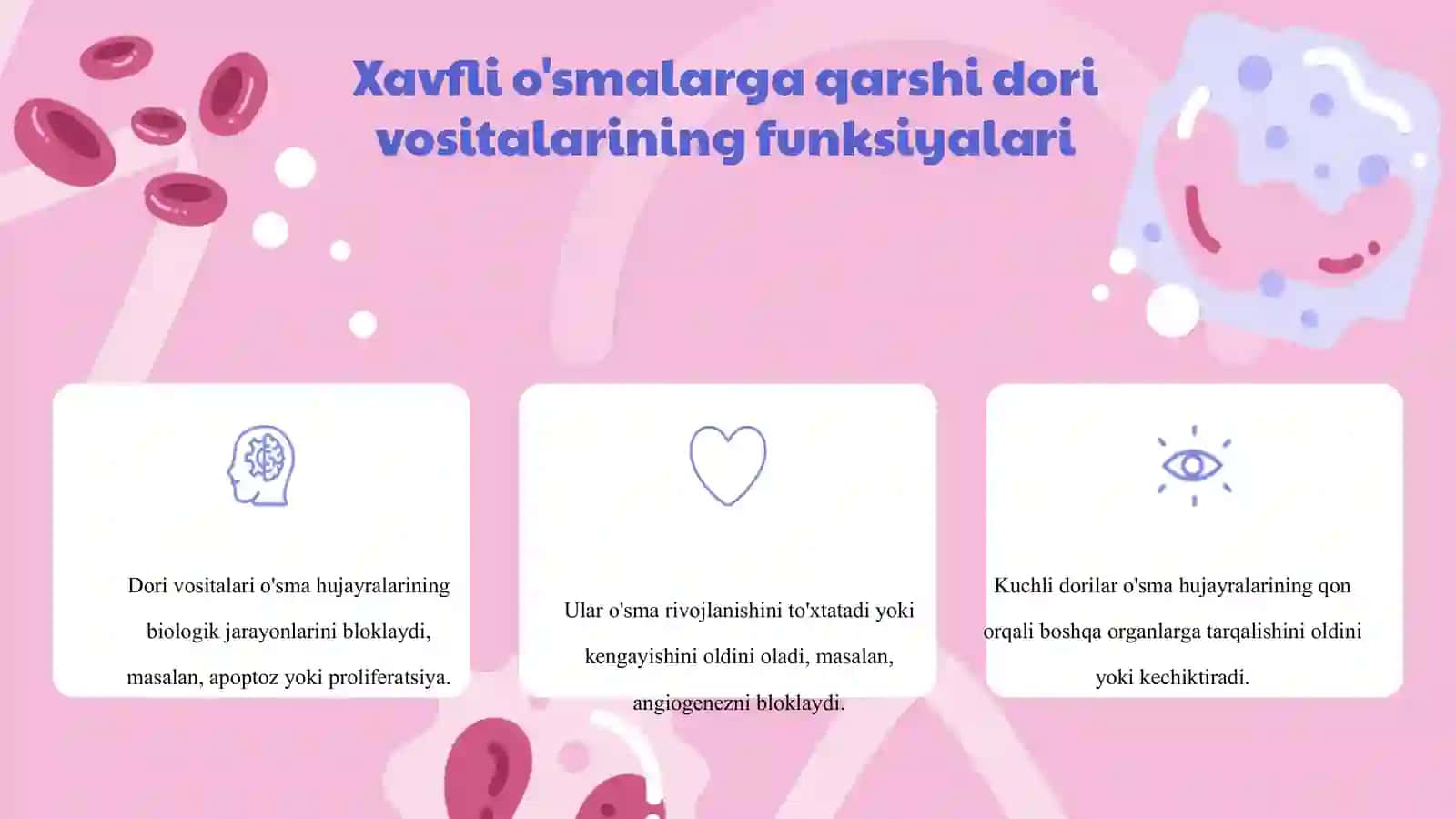 Xavfli o'smalarga qarshi dori vositalari 4