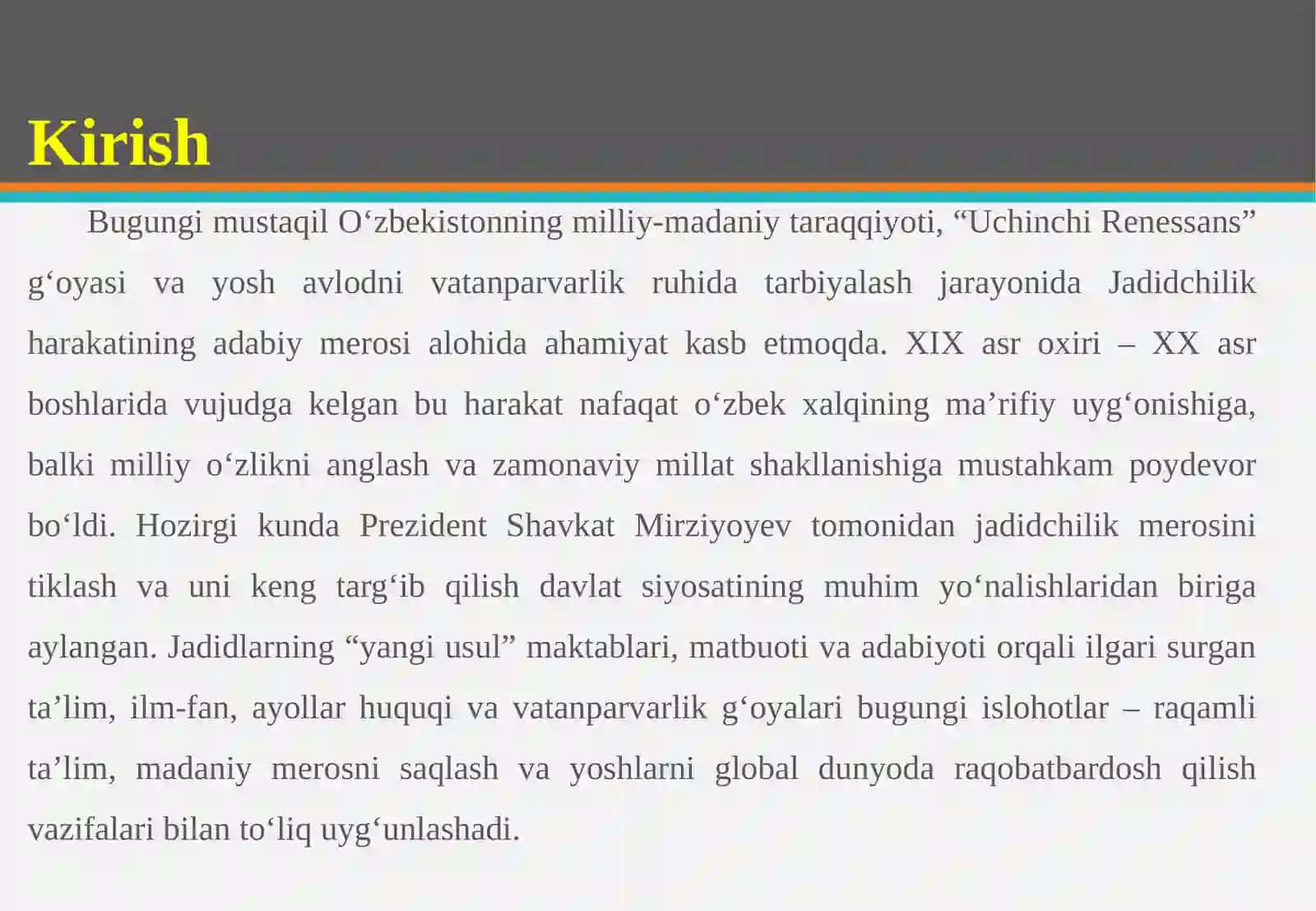 Jadidchilik harakatining adabiy merosi va uning milliy-madaniy taraqqiyoti 4