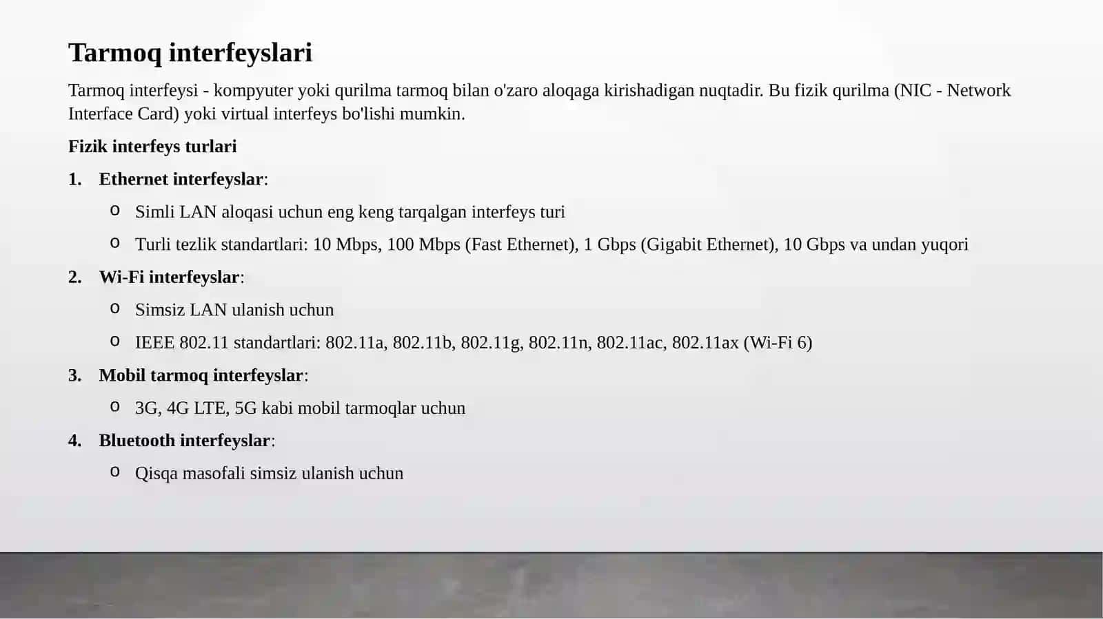 IP-manzillar va tarmoq interfeyslari sozlash 4