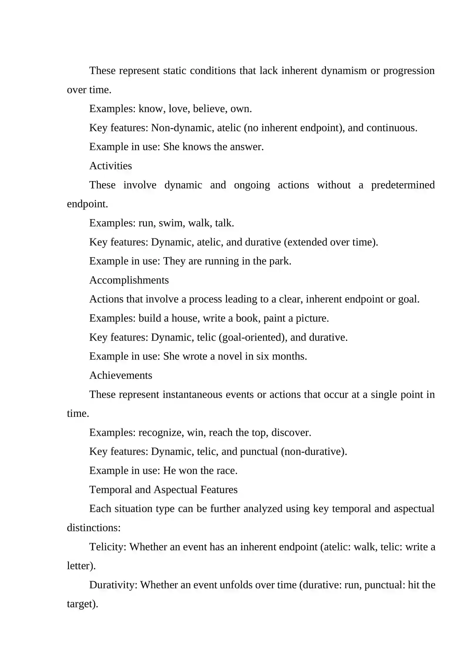 CONCEPTUALISING EXPERIENCES EXPRESSED IN SITUATION TYPES 4