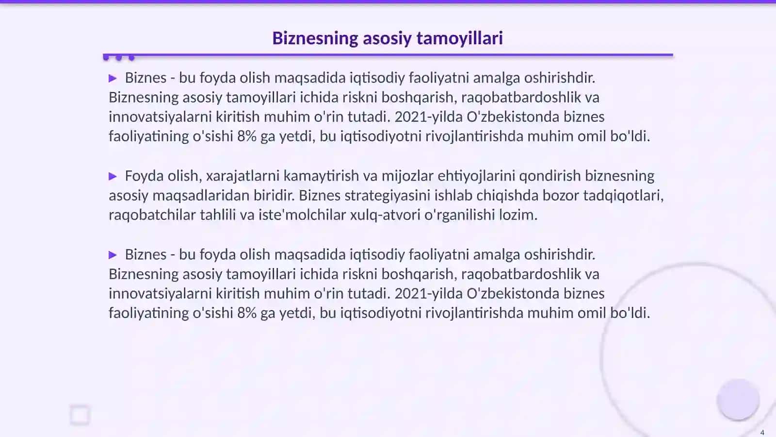 Iqtisodiyot va biznesning asosiy tushunchalari 4