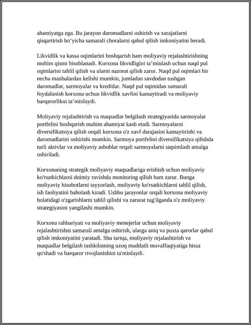 Strategik moliyaviy rejalashtirish va maqsadlar belgilash 4