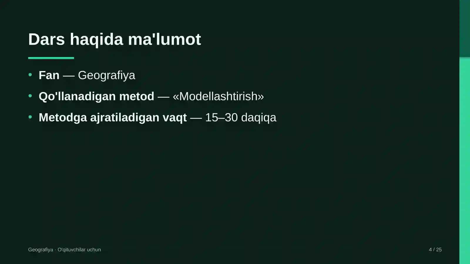 geografiya darslarida modellashtirish metodidan foydalanish 3765 4