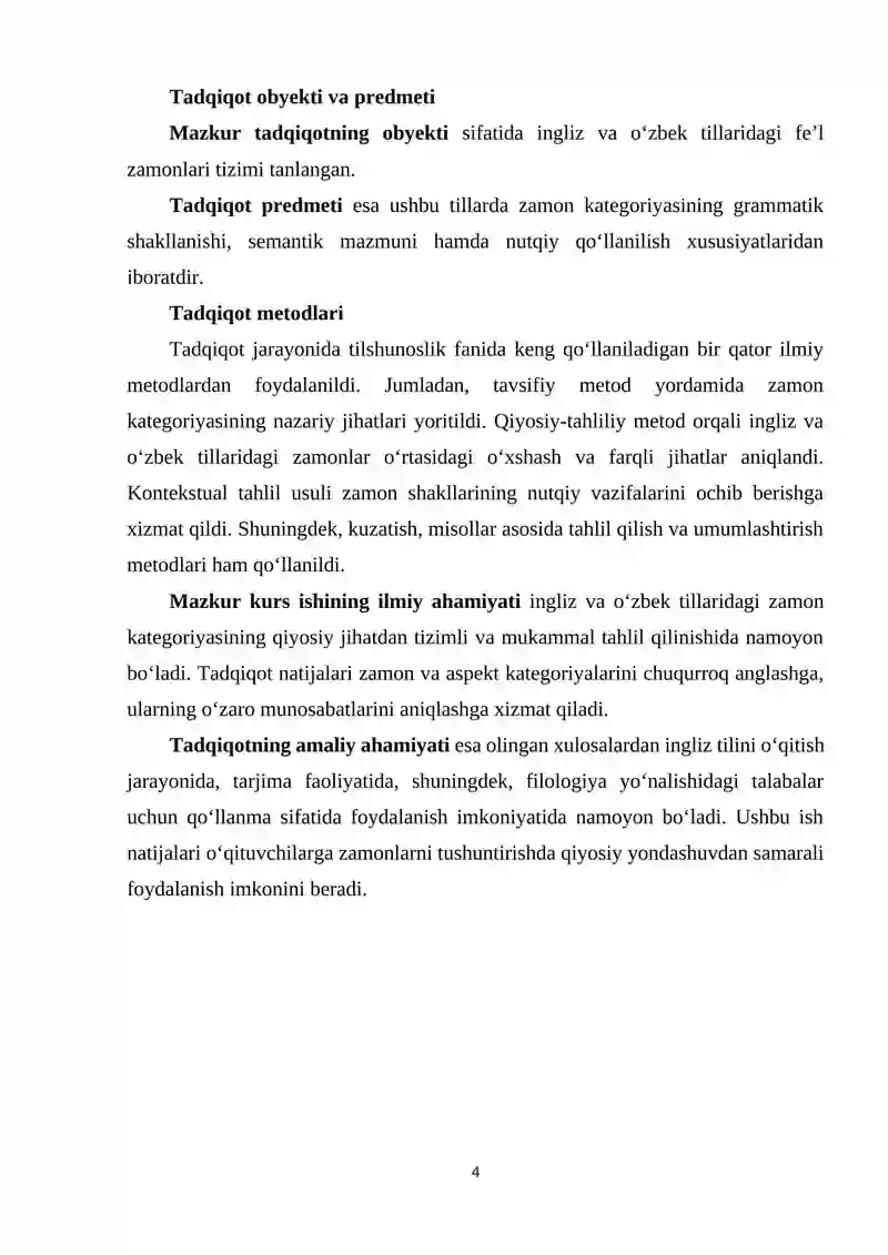 INGLIZ VA O'ZBEK TILIDAGI ZAMONLAR TAHLILI 4