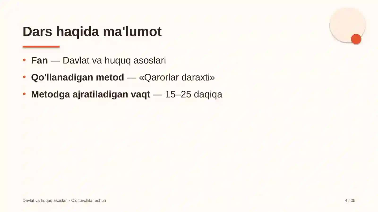davlat va huquq asoslari darslarida qarorlar daraxti metodidan foydalanish 3670 4