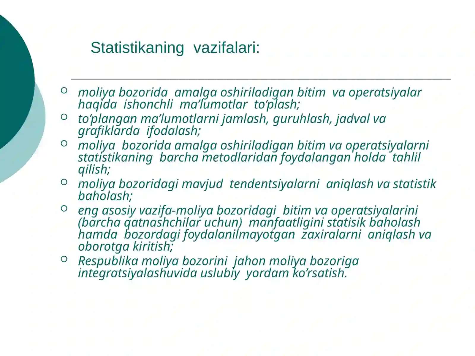 Moliya-Kredit Tizimi Statistikasi 4